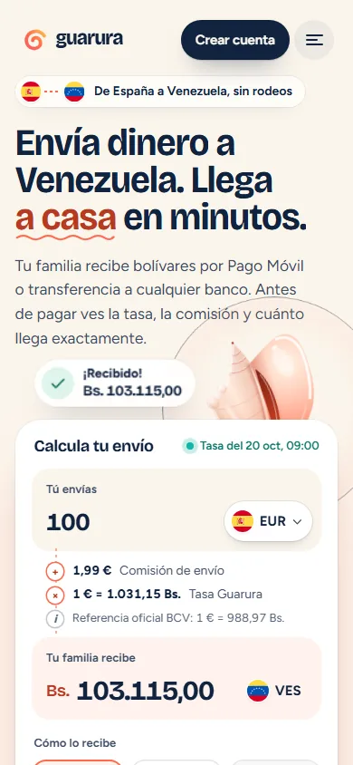 Portada de Caracola en el móvil
